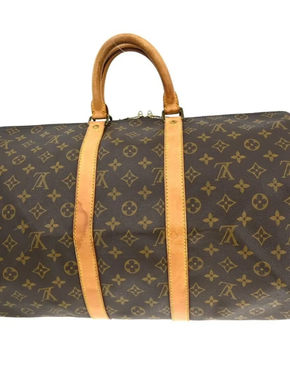 Best02 LOUIS VUITTON KEEPALL 45 DUFFLE HANDBAG MONOGRAM